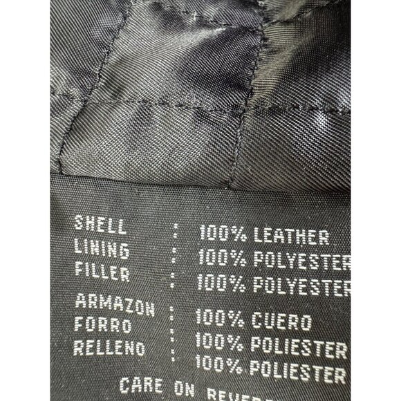 Colebrook Leather Bomber Jacket Mens 2XL XXL Black Full Zip Quilted Liner - Picture 9 of 9